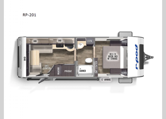 Floorplan - 2024 R Pod RP-201 Travel Trailer