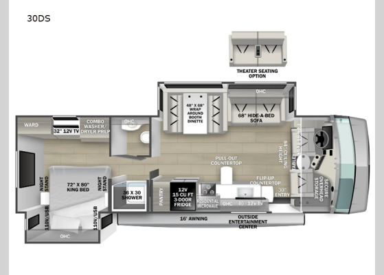 Floorplan - 2025 FR3 30DS Motor Home Class A