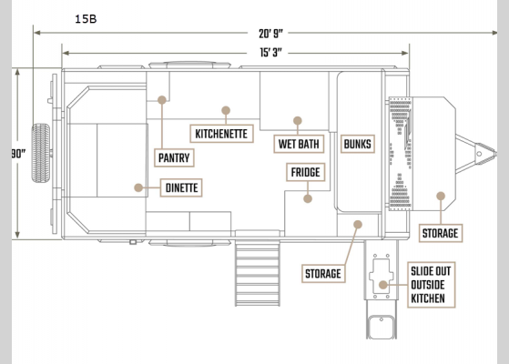 Floorplan - 2024 Armor 15B Travel Trailer