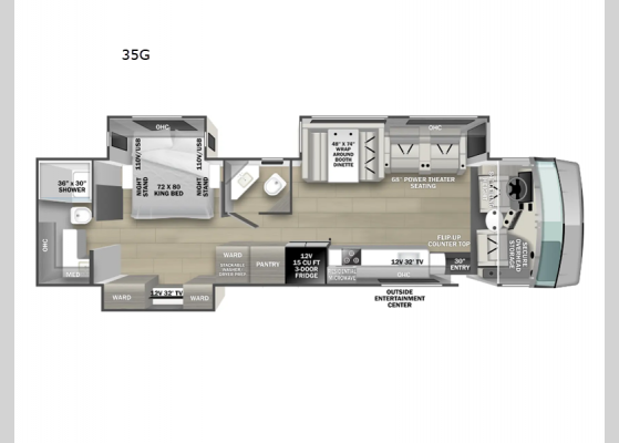 Floorplan - 2025 FR3 Plus 35G Motor Home Class A