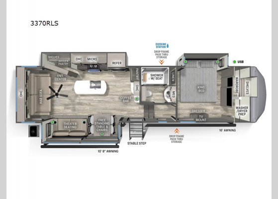 Floorplan - 2025 Sierra 3370RLS Fifth Wheel