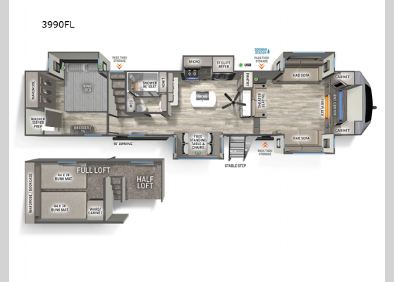 Floorplan - 2025 Sierra 3990FL Fifth Wheel