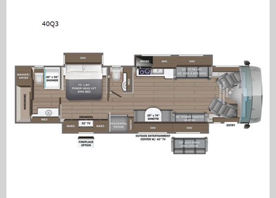 Floorplan - 2025 Reatta XL 40Q2 Motor Home Class A - Diesel