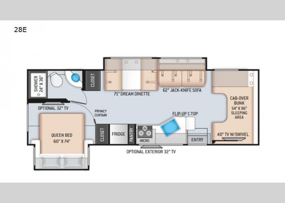 Floorplan - 2020 Chateau 28E Motor Home Class C