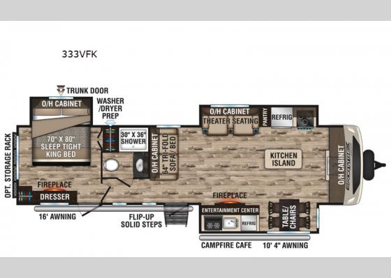 Floorplan - 2020 SportTrek Touring Edition 333VFK Travel Trailer
