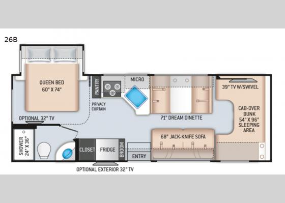 Floorplan - 2022 Chateau 26B Motor Home Class C