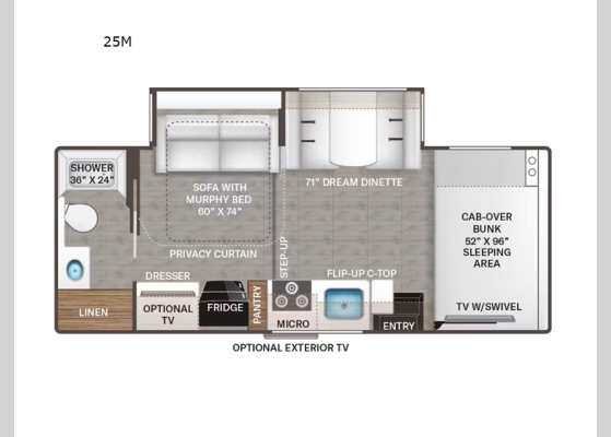 Floorplan - 2024 Chateau 25M Chevy Motor Home Class C