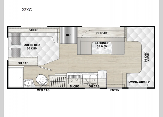 Floorplan - 2024 Cross Trail XL 22XG Ford E-450 Motor Home Class C