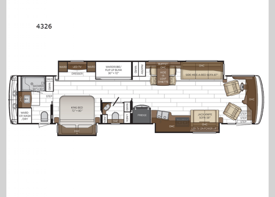 Floorplan - 2024 Dutch Star 4326 Motor Home Class A - Diesel