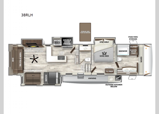 Floorplan - 2024 Sabre 38RLH Fifth Wheel