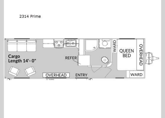 Floorplan - 2024 Genesis Supreme 2314 Prime Toy Hauler Travel Trailer