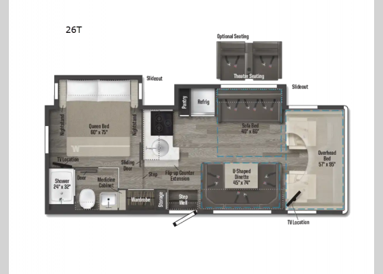 Floorplan - 2025 Minnie Winnie 26T Motor Home Class C
