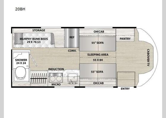 Floorplan - 2025 Cross Trail EV 20BH Motor Home Class C