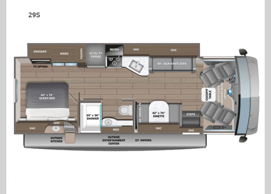 Floorplan - 2025 Alante 29S Motor Home Class A