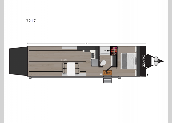 Floorplan - 2025 PLA 550 3217 Toy Hauler Travel Trailer