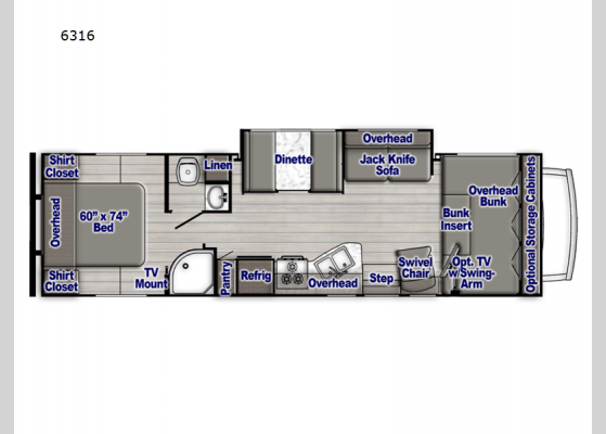 Floorplan - 2025 Conquest Class C 6316 Motor Home Class C