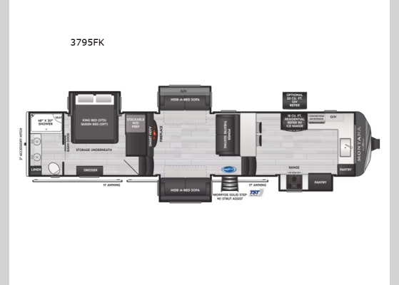 Floorplan - 2025 Montana 3795FK Fifth Wheel