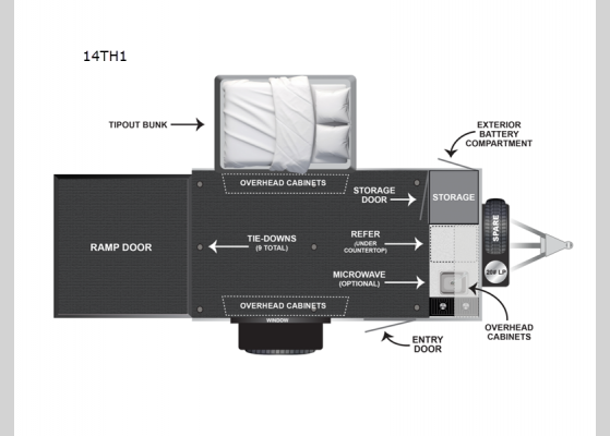 Floorplan - 2025 ROG 14TH1 Toy Hauler Expandable