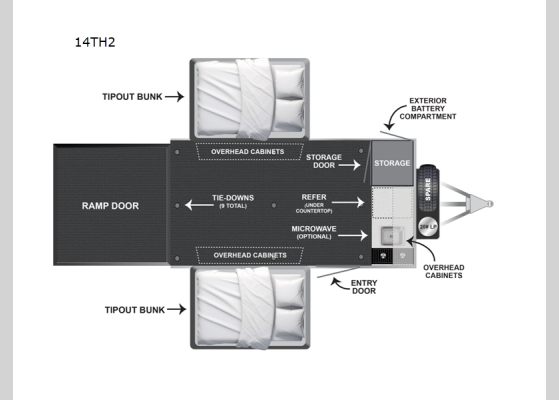 Floorplan - 2025 ROG 14TH2 Toy Hauler Expandable