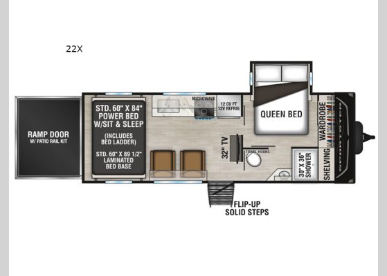 Floorplan - 2025 Sportster X 22X Toy Hauler Travel Trailer