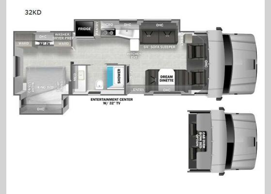 Floorplan - 2025 DX3 32KD Motor Home Super C - Diesel