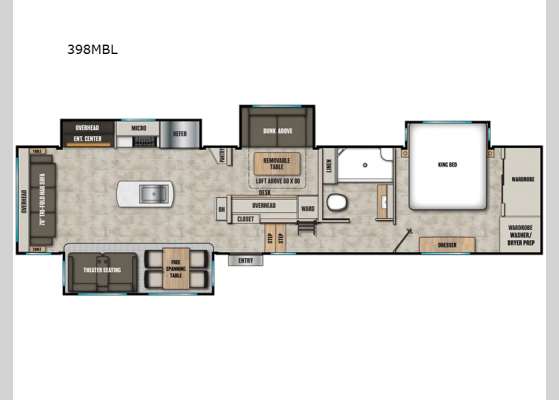 Floorplan - 2025 Brookstone 398MBL Fifth Wheel