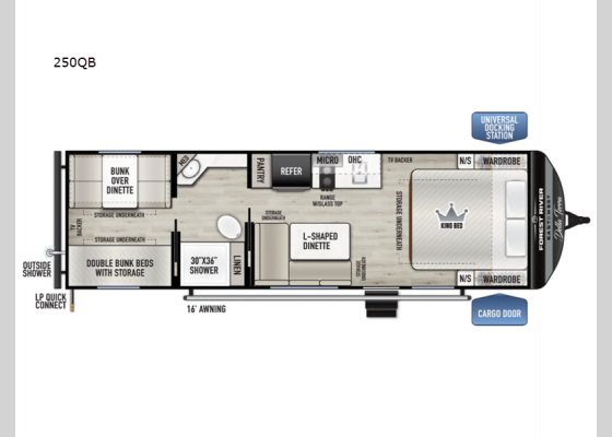 Floorplan - 2025 Della Terra 250QB Travel Trailer