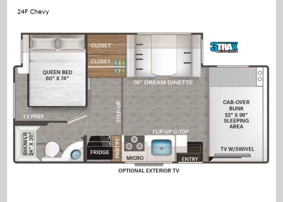 Floorplan - 2026 Chateau 24F Chevy Motor Home Class C
