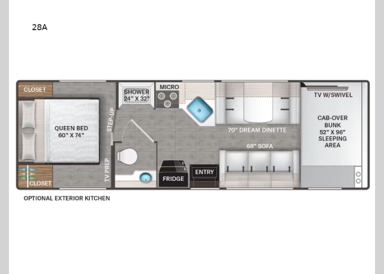 Floorplan - 2026 Chateau 28A Motor Home Class C