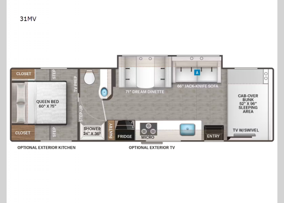 Floorplan - 2026 Chateau 31MV Motor Home Class C