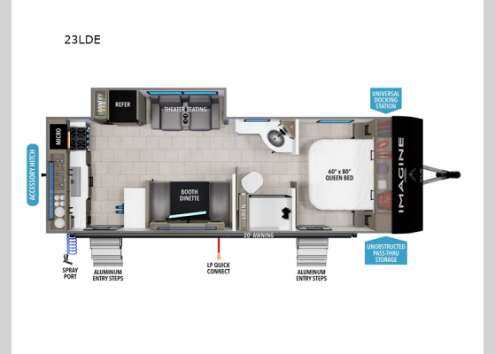 Floorplan - 2026 Imagine XLS 23LDE Travel Trailer