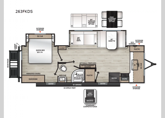 Floorplan - 2026 Catalina Legacy Edition 263FKDS Travel Trailer