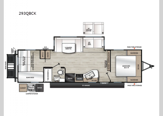 Floorplan - 2026 Catalina Legacy Edition 293QBCK Travel Trailer