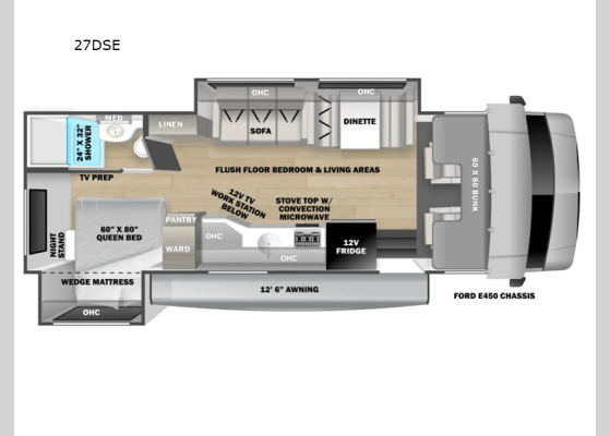 Floorplan - 2026 Solera 27DSE Motor Home Class C