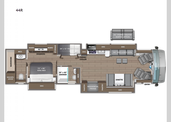 Floorplan - 2026 Aspire 44R Motor Home Class A - Diesel