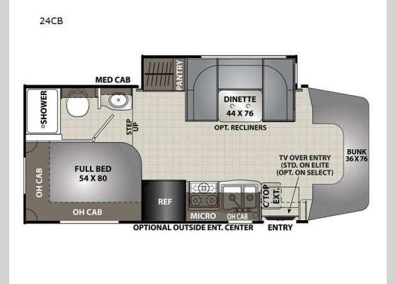 Floorplan - 2023 Prism Select 24CB Motor Home Class C - Diesel