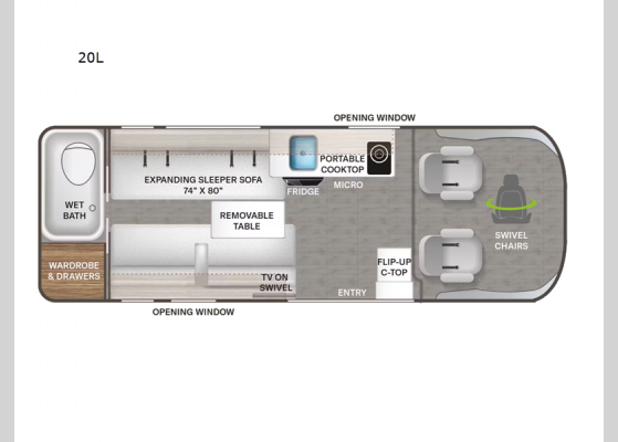 Floorplan - 2025 Sequence 20L Motor Home Class B