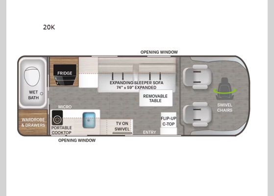 Floorplan - 2025 Sequence 20K Motor Home Class B