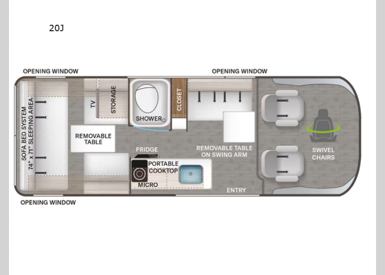 Floorplan - 2025 Sequence 20J Motor Home Class B