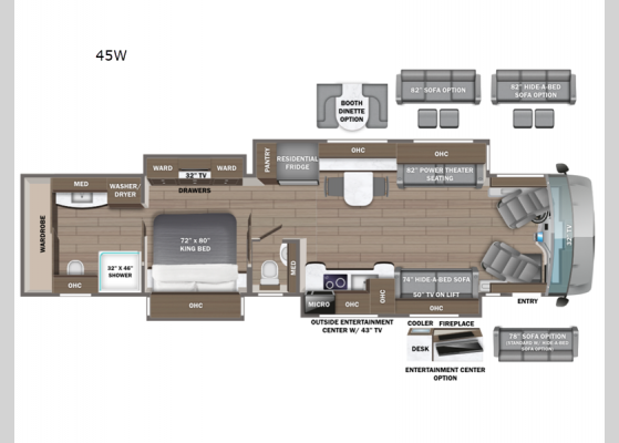 Floorplan - 2025 Cornerstone 45W Motor Home Class A - Diesel