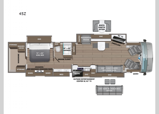 Floorplan - 2025 Cornerstone 45Z Motor Home Class A - Diesel