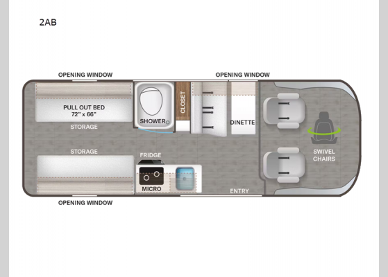 Floorplan - 2025 Dazzle 2AB Motor Home Class B