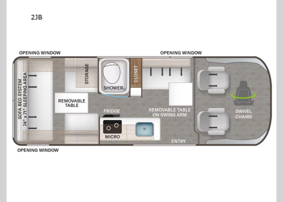 Floorplan - 2025 Dazzle 2JB Motor Home Class B