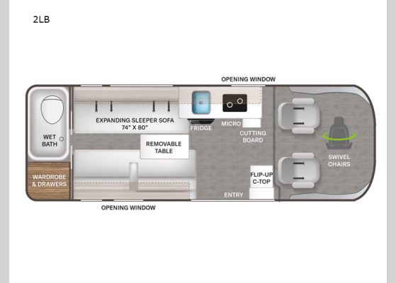 Floorplan - 2025 Dazzle 2LB Motor Home Class B