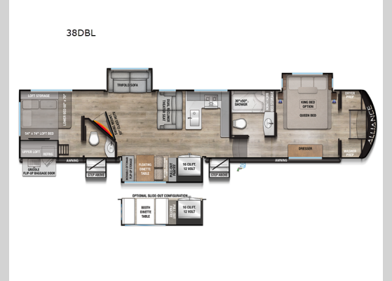 Floorplan - 2026 Avenue 38DBL Fifth Wheel