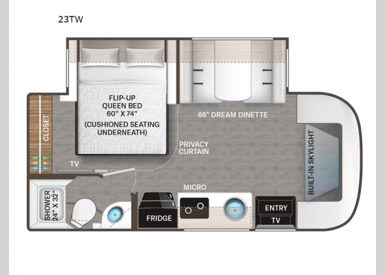 Floorplan - 2025 Gemini AWD 23TW Motor Home Class B+