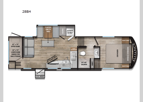 Floorplan - 2026 Avenue All-Access 28BH Fifth Wheel