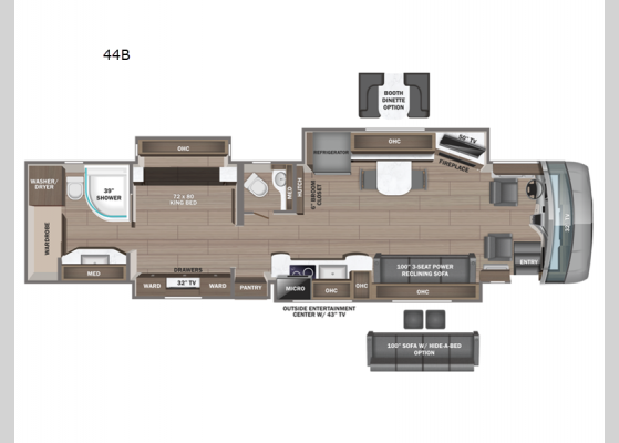 Floorplan - 2024 Aspire 44B Motor Home Class A - Diesel