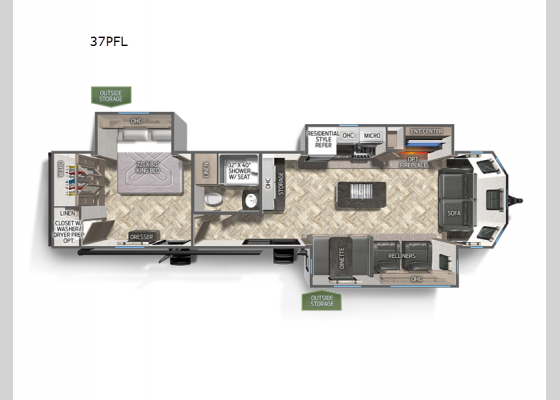 Floorplan - 2023 Puma Destination 37PFL Destination Trailer