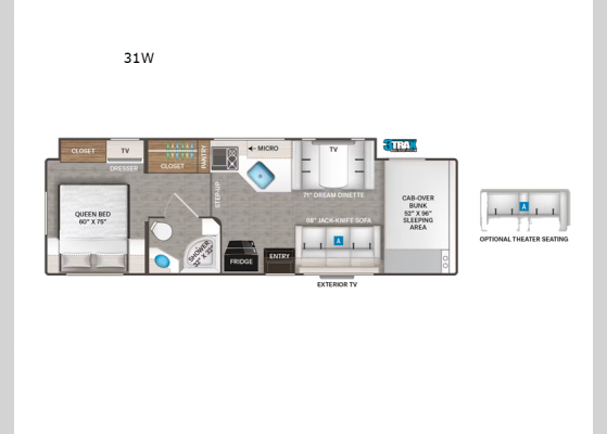 Floorplan - 2024 Chateau 31W Motor Home Class C